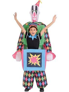 Jack In The Box Inflatable Jumpsuit Costumes Child Standard Clown 10 Medium